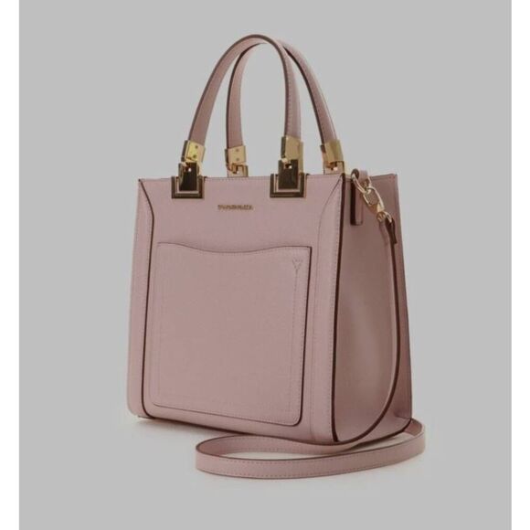 NWOT Samantha Vega light pink box Tote with crossbody strap - Picture 1 of 6